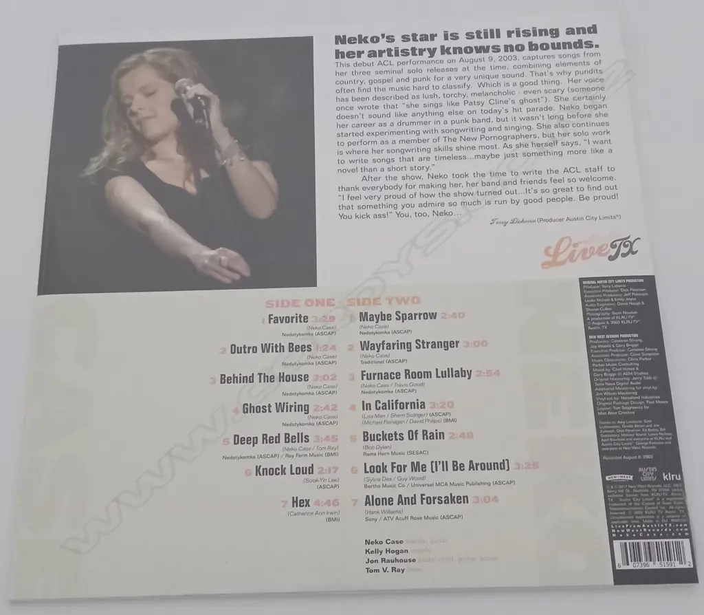 Neko Case, Live From Austin TX, (Sealed Album) Image 1++